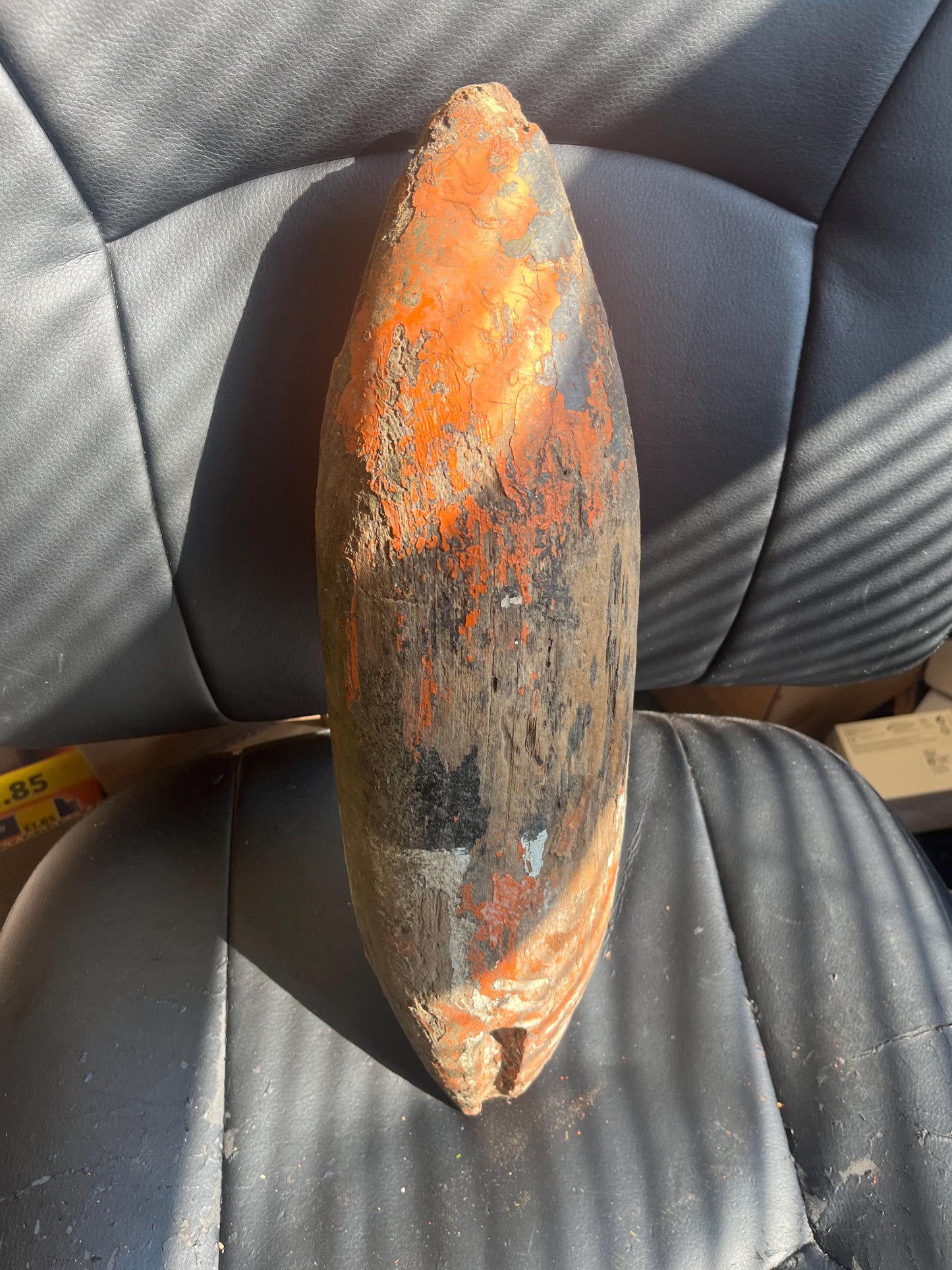 Fantastic 16 inch tall fishing buoy with amazing patina  great decor