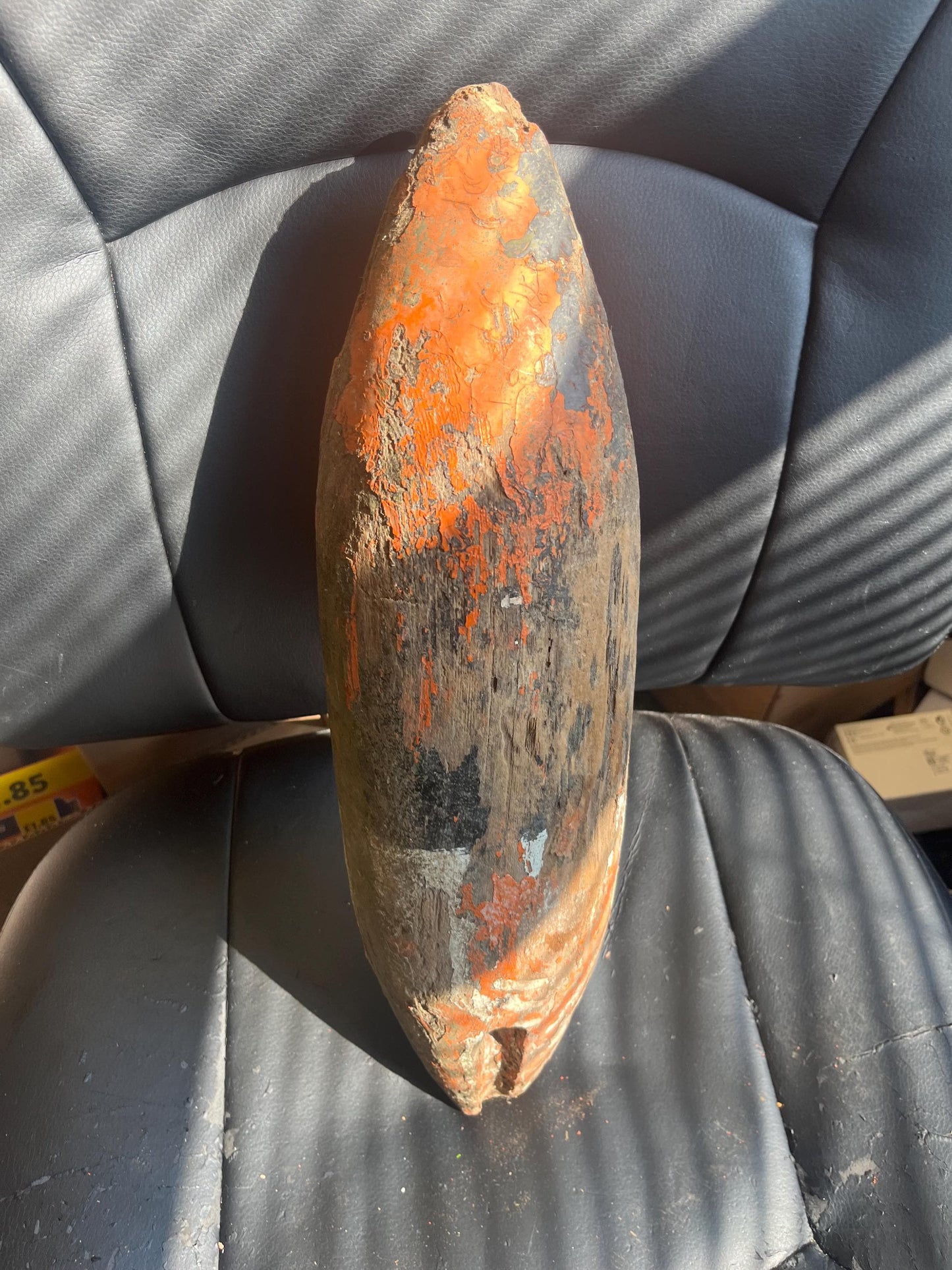 Fantastic 16 inch tall fishing buoy with amazing patina  great decor