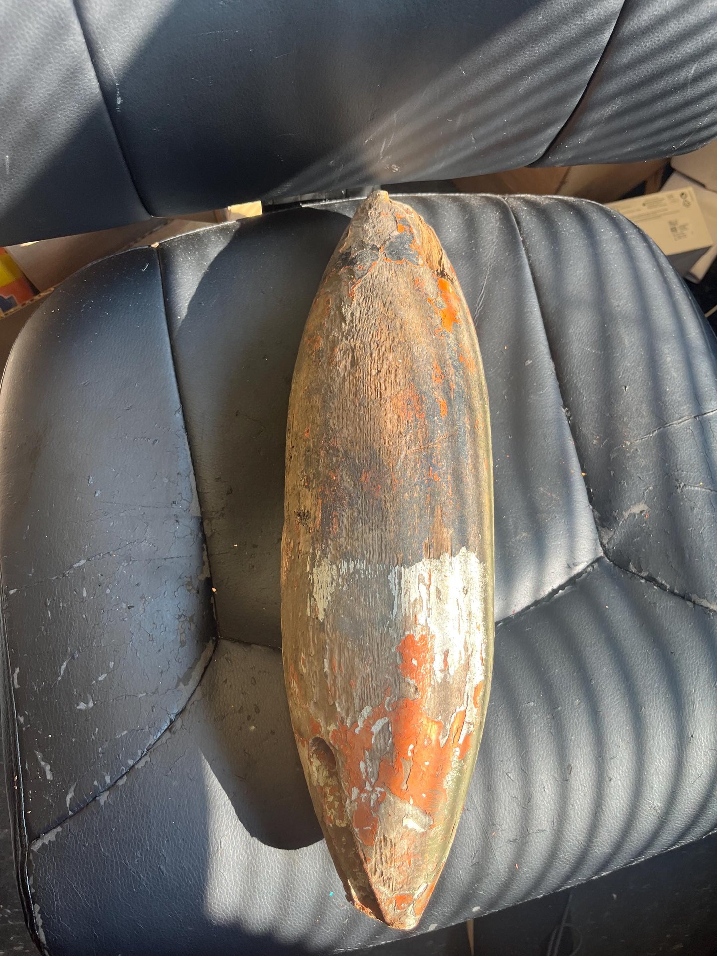 Fantastic 16 inch tall fishing buoy with amazing patina  great decor