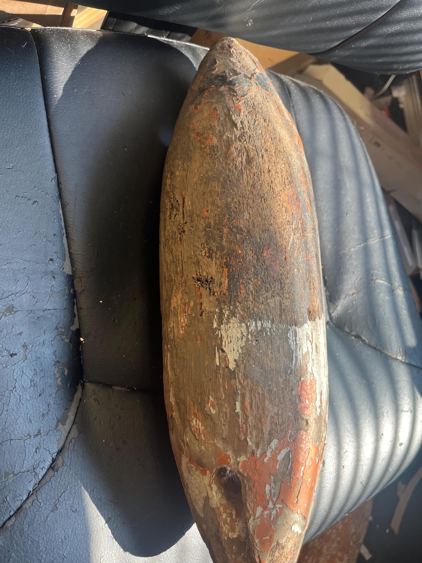 Fantastic 16 inch tall fishing buoy with amazing patina  great decor