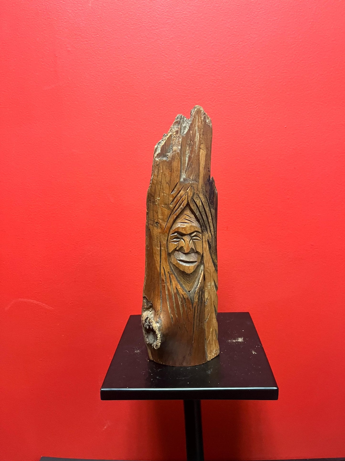 11 inch tall indigenous first nations Pacific Northwest Coast live Edge wood statue of a chief  attributed to WANIK GARRISON Great value