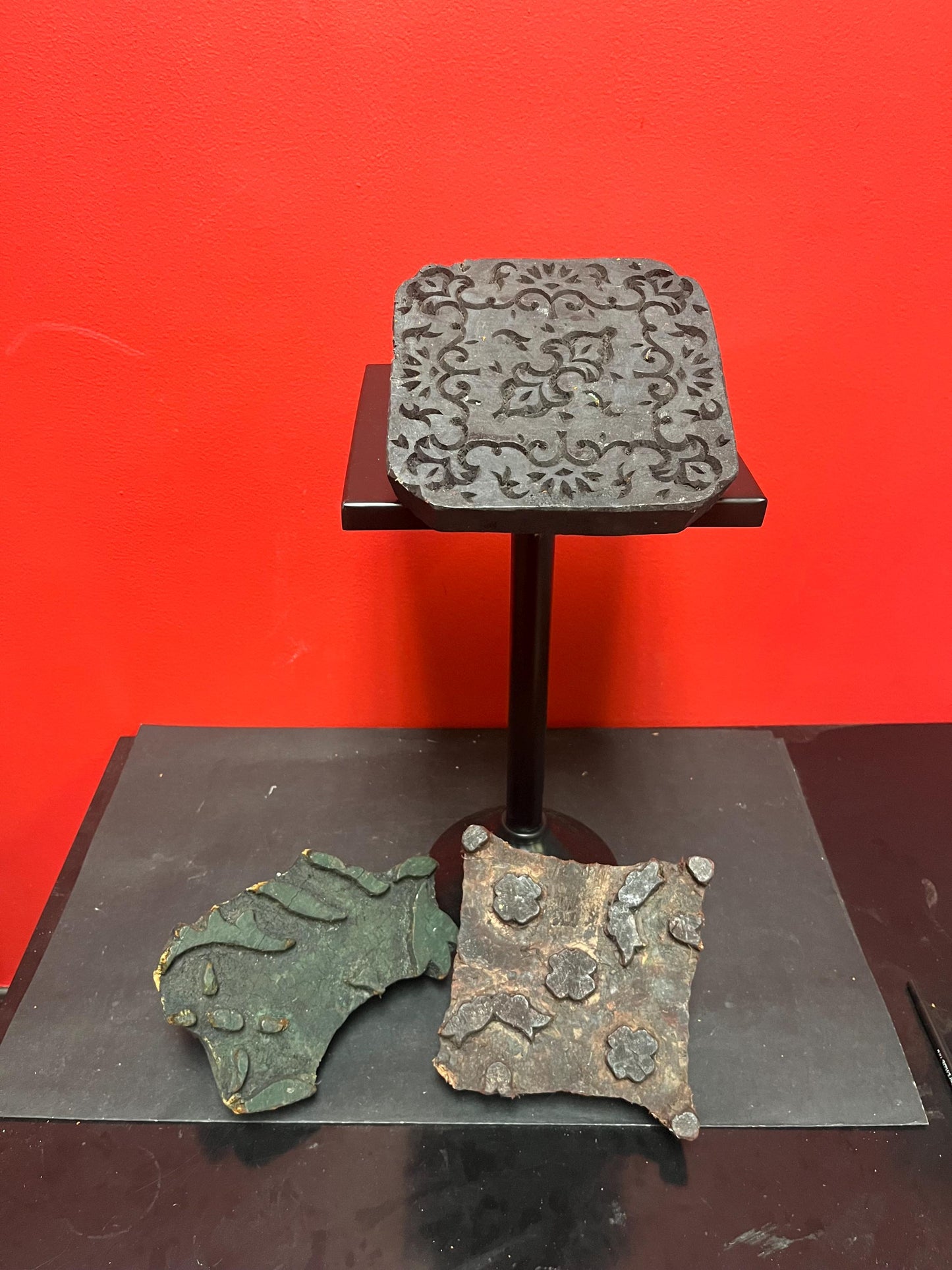 Three lovely boutique batik stamps  approximately 6 inches long each  great for art projects and decor  price  for all three