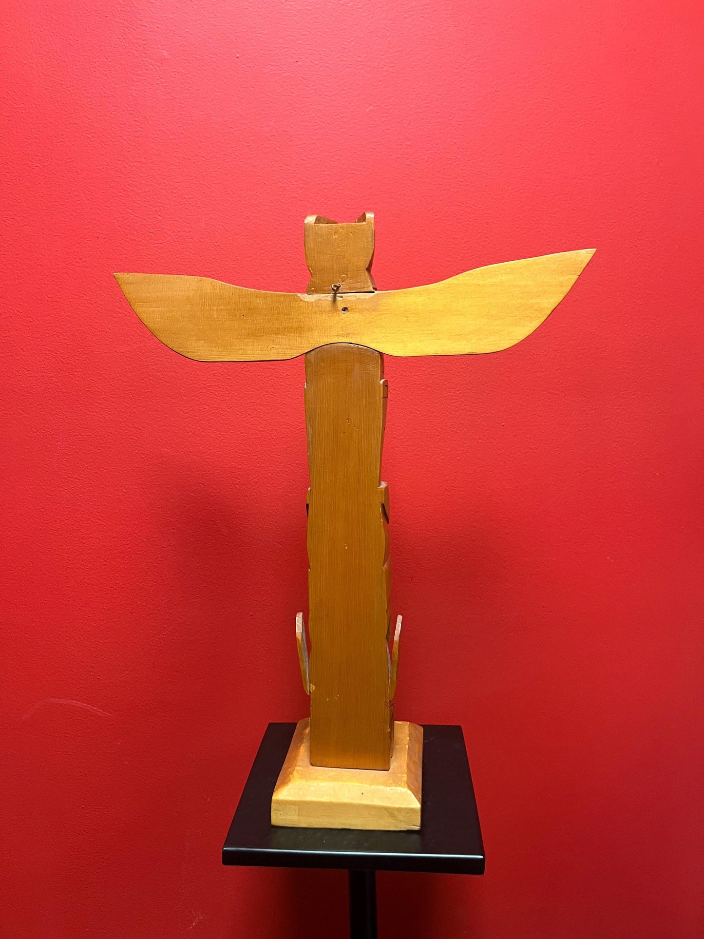 18 x 13 wide signed indigenous first nations Pacific northwest Coast transformation totem pole  cedar beauty  great value