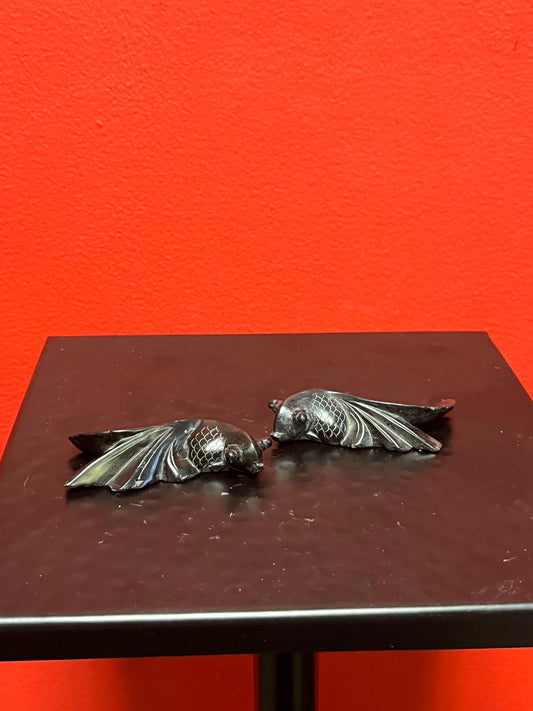 Pair of lovely 3 inch long Chinese stone carved Koi fish  Beautiful quality and great value