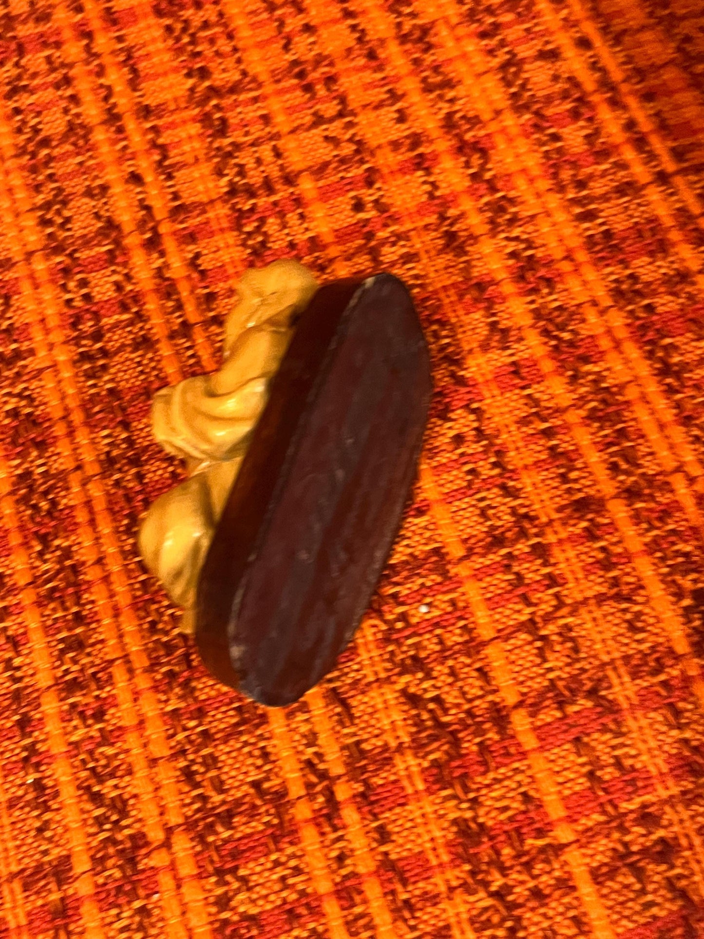 Lovely antique Chinese 4 inch long boxwood Carved Confucius on stand