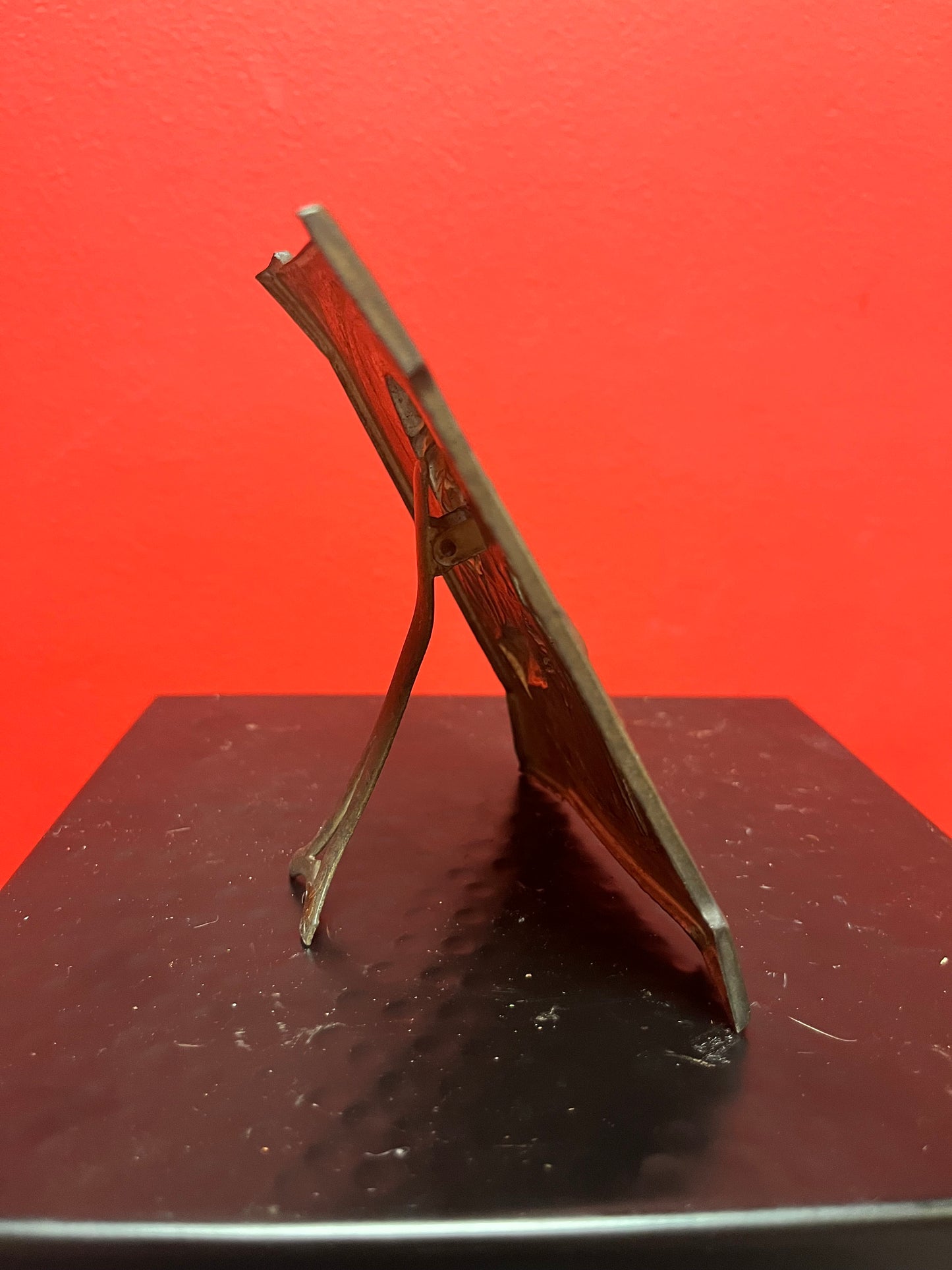 Lovely, religious arts and crafts metal European plaque  5 x 4  stands alone    Great gift