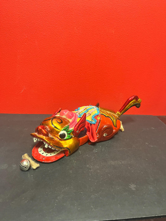 Super cool 14 inch long antique Chinese wooden puppet   good condition and very unique