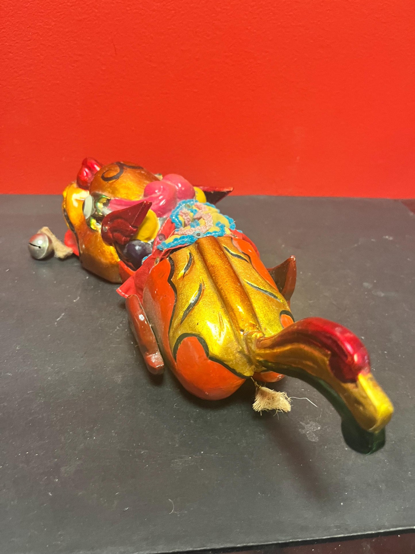 Super cool 14 inch long antique Chinese wooden puppet   good condition and very unique