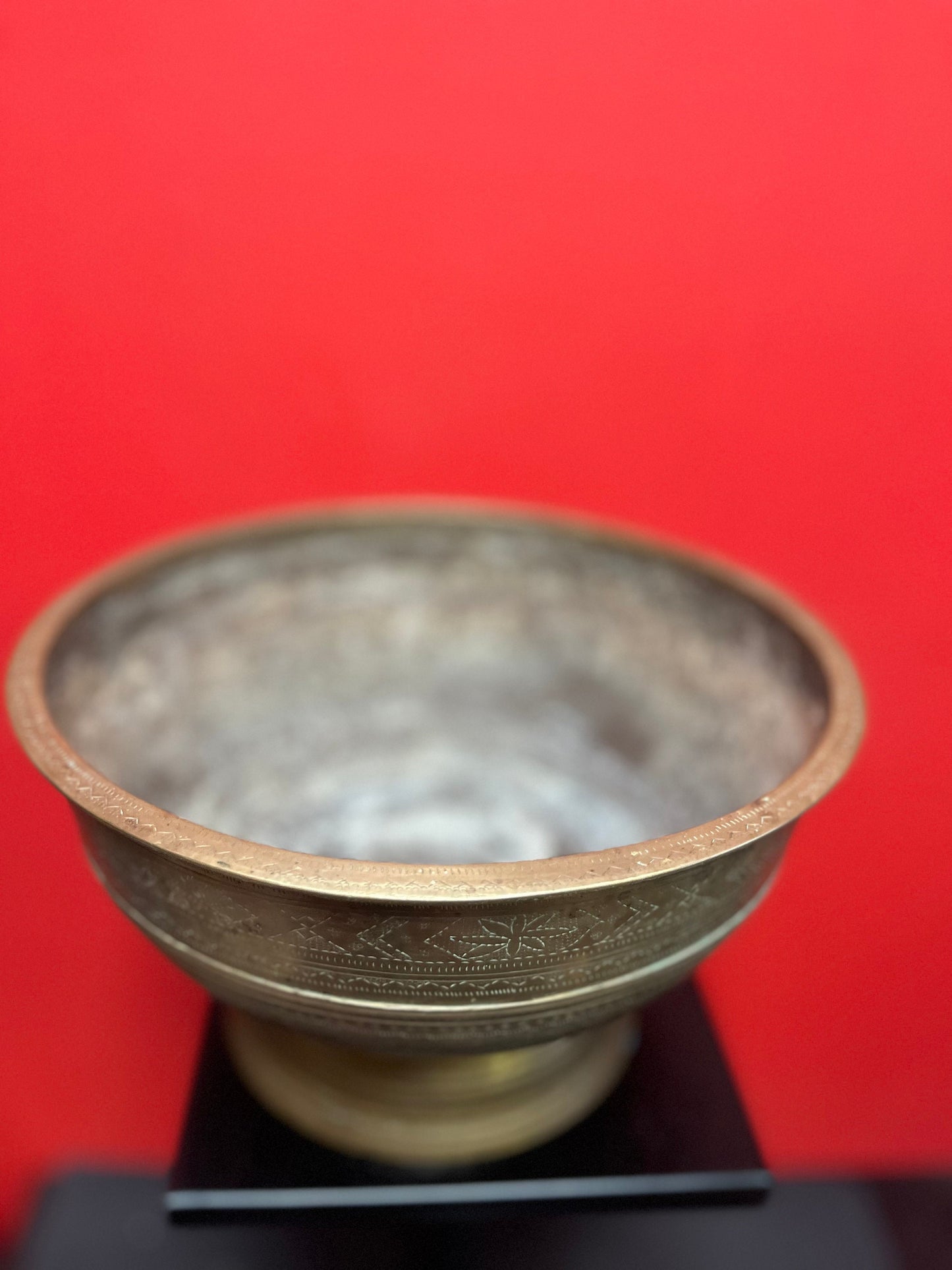 Museum quality fabulous Syrian engraved brass medicine or magic bowl   thought to  be early 18 century  wow  fantastic Patina  10 x 6