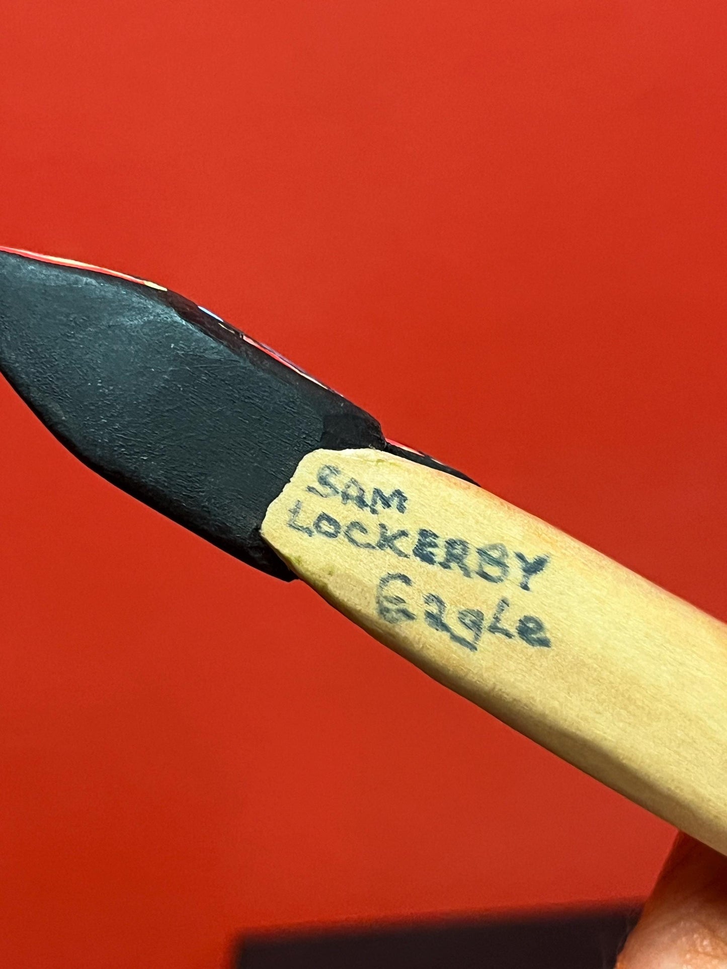 Lovely 12 inch long signed indigenous first nations Pacific Northwest Coast eagle spoon with copper eyes - so cool