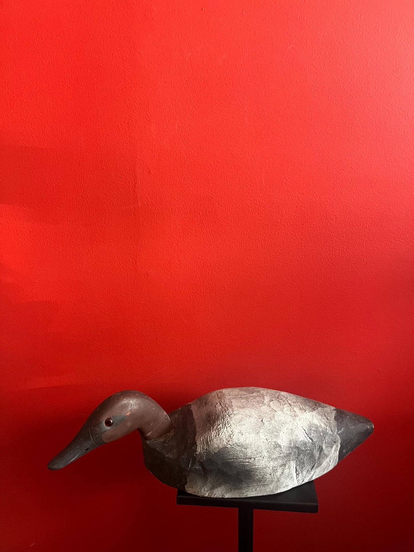 15 x 6 inch tall antique Canadian duck decoy  great patina  good value