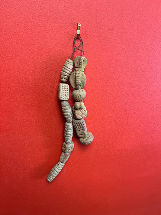 Wonderful early antique collection of 14 clay beads   Great patina  usual and cool  great for collector of rare things