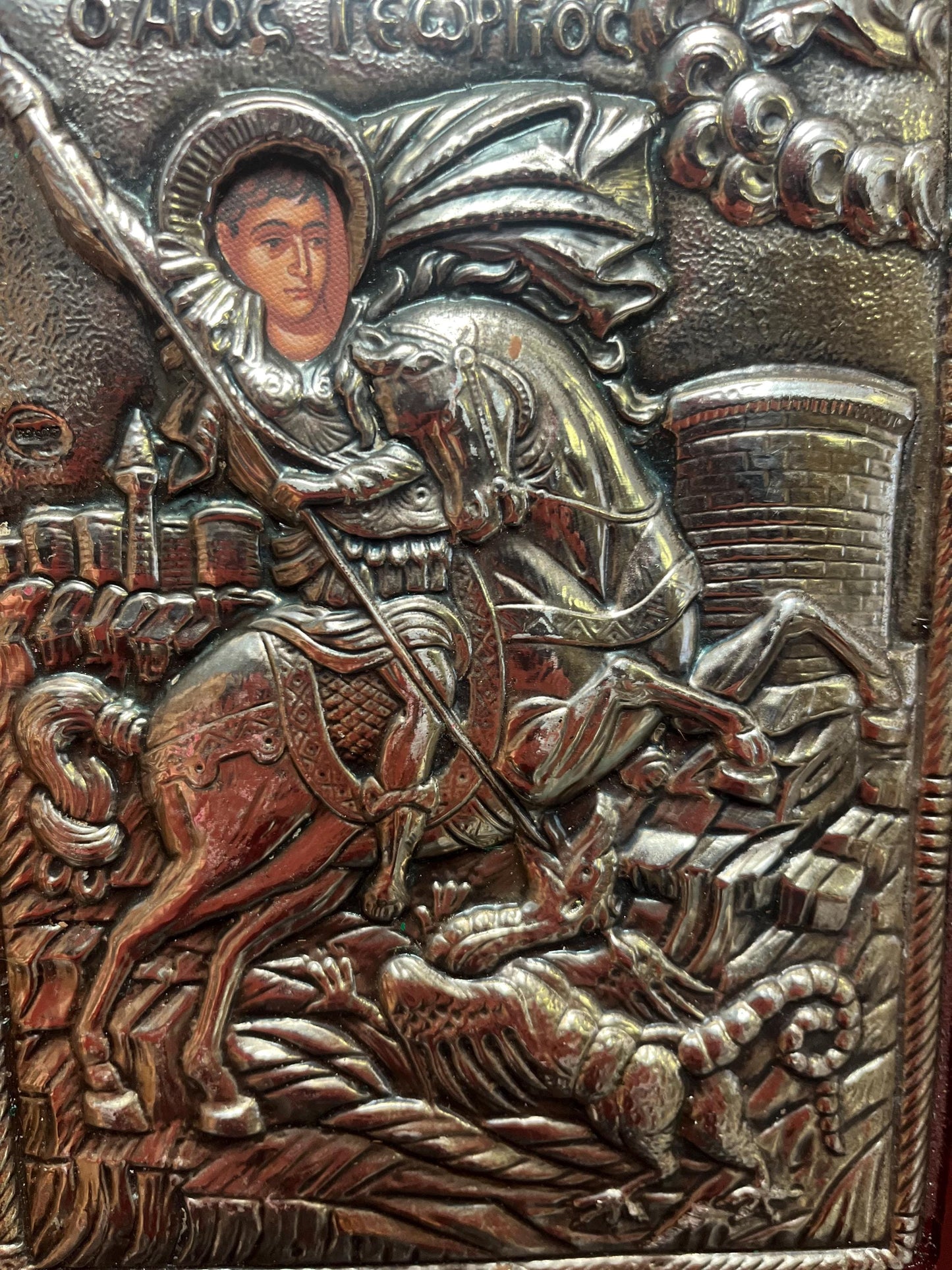 Really wonderful 9 x 7 certified sterling Eastern European religious icon  fabulous gift  great value