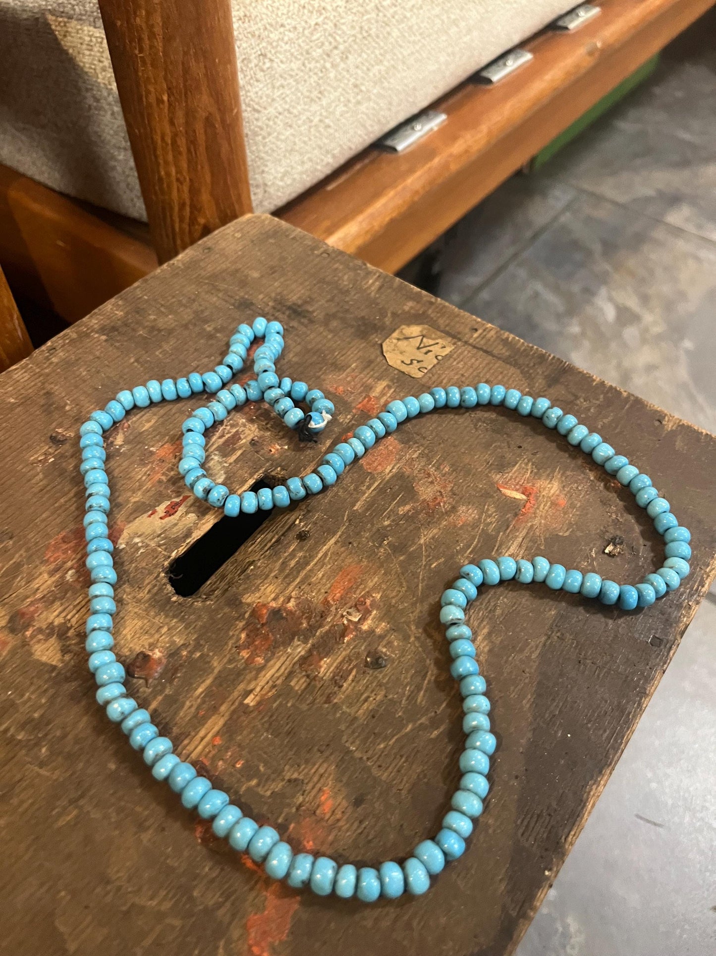 Approx 30 inch long antique Navajo turquoise bead necklace  wonderful quality and great look  value priced and perfect gift
