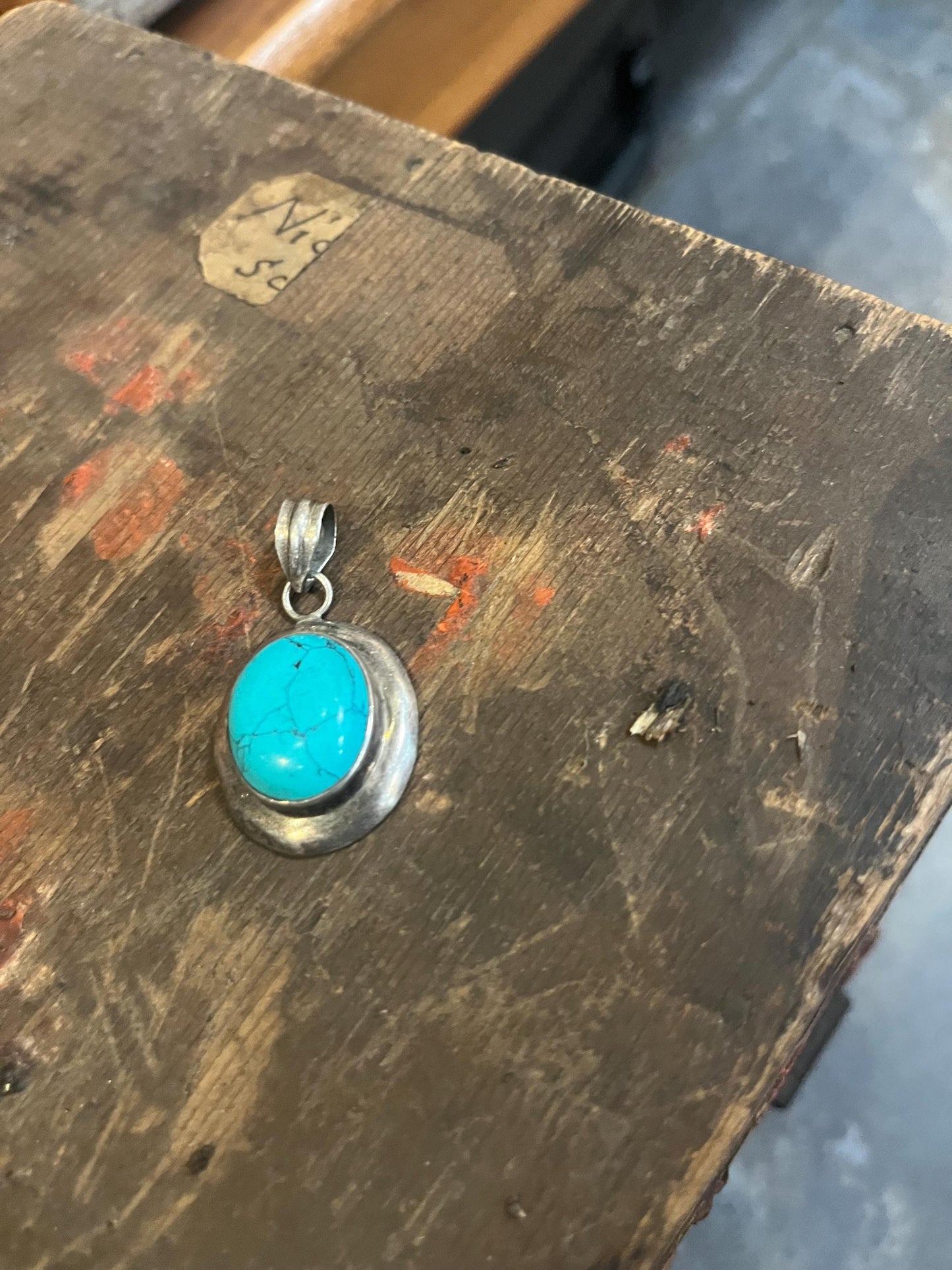 1.5 inch long Navajo silver and turquoise pendant  lovely and great value and perfect gift