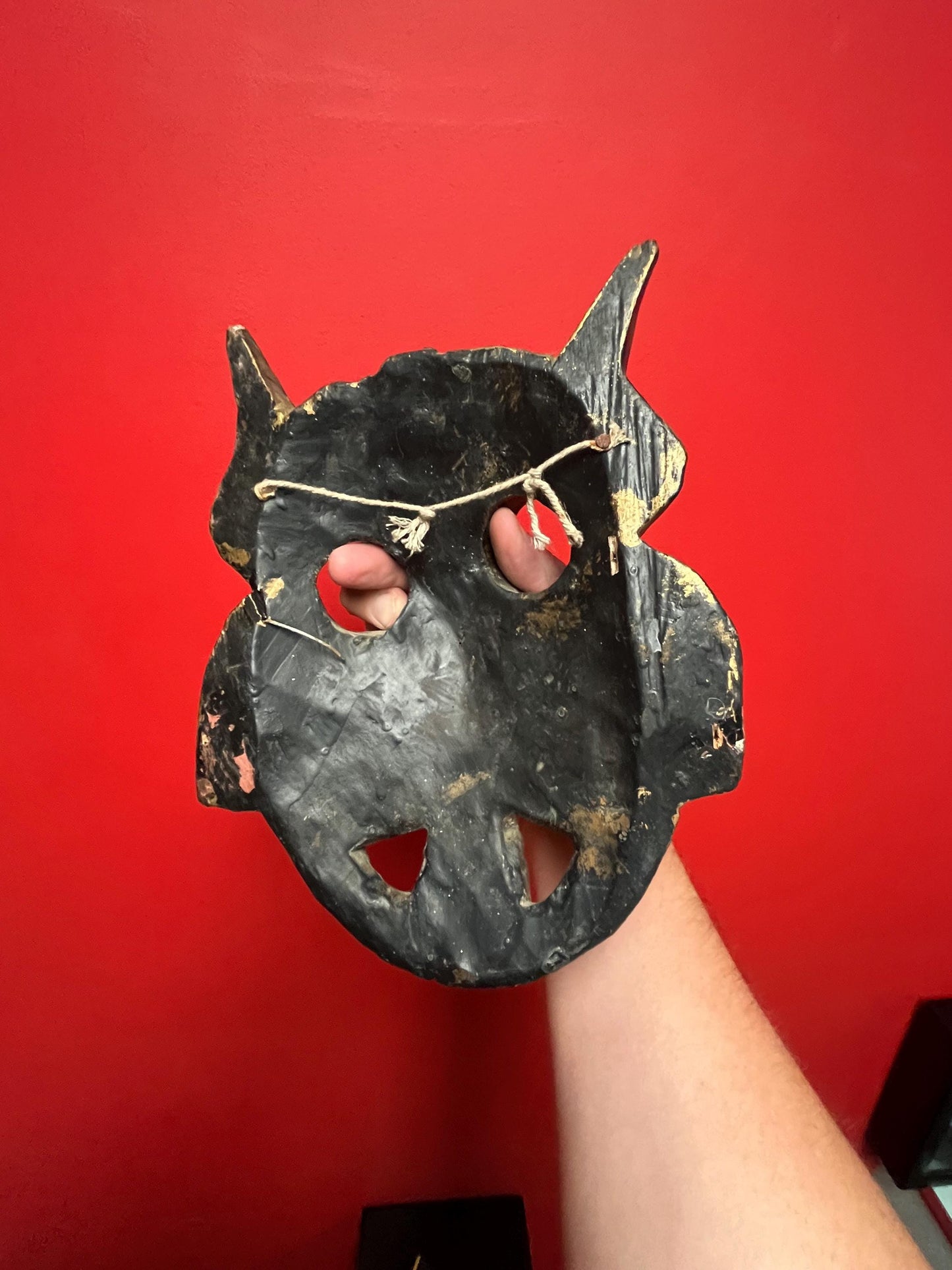 Lovely antique 10 x 8 Tibetan mask with Sparkled jewels  great patina, and ready to hang wow