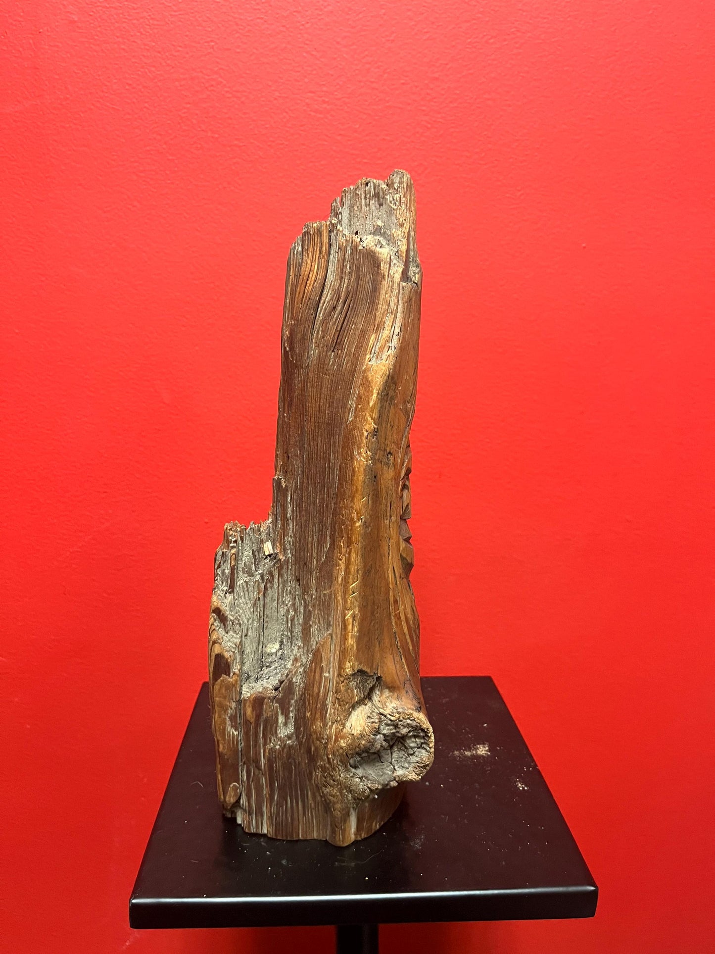 11 inch tall indigenous first nations Pacific Northwest Coast live Edge wood statue of a chief  attributed to WANIK GARRISON Great value