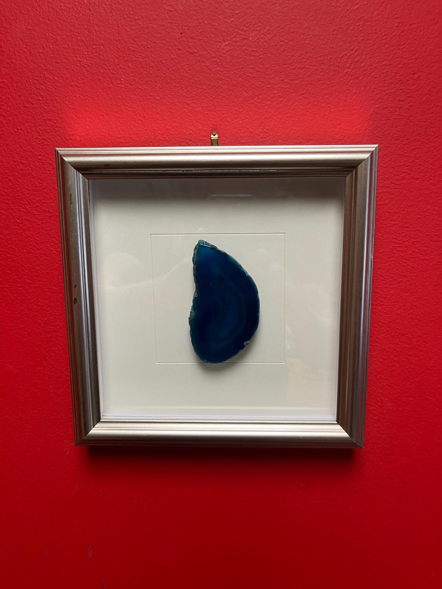 Lovely professionally framed slab of Brazilian agate - total 8 inches and would make great gift  wow