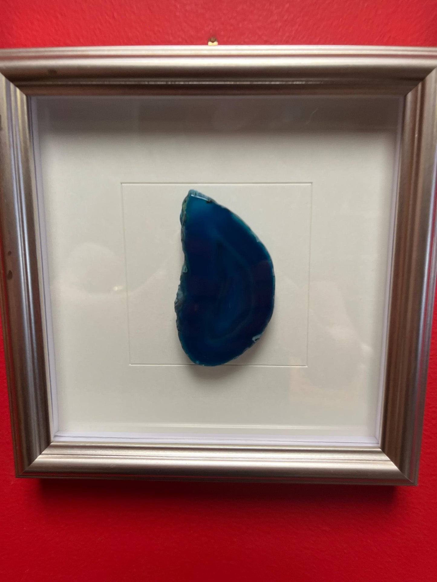 Lovely professionally framed slab of Brazilian agate - total 8 inches and would make great gift  wow
