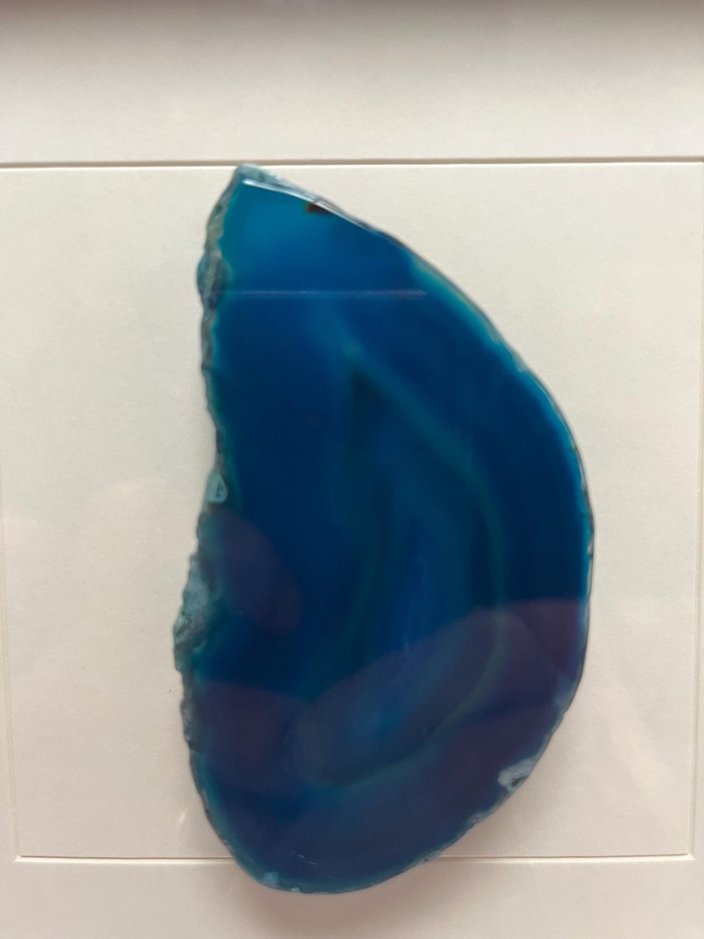 Lovely professionally framed slab of Brazilian agate - total 8 inches and would make great gift  wow