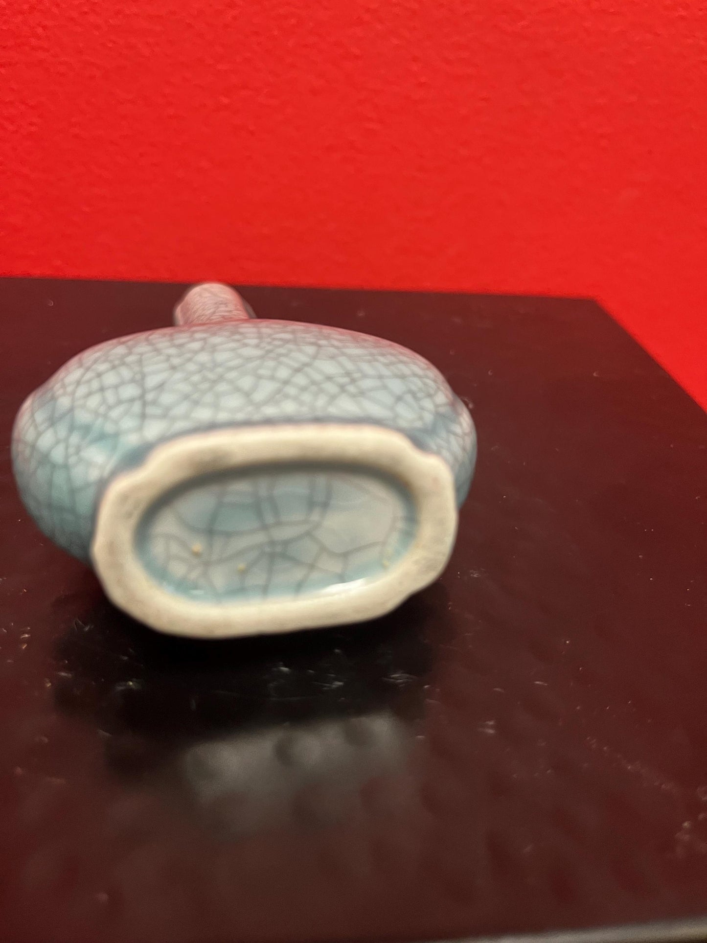 Beautiful antique Chinese 4.25 inch celadon vase with beautiful crackling amazing value