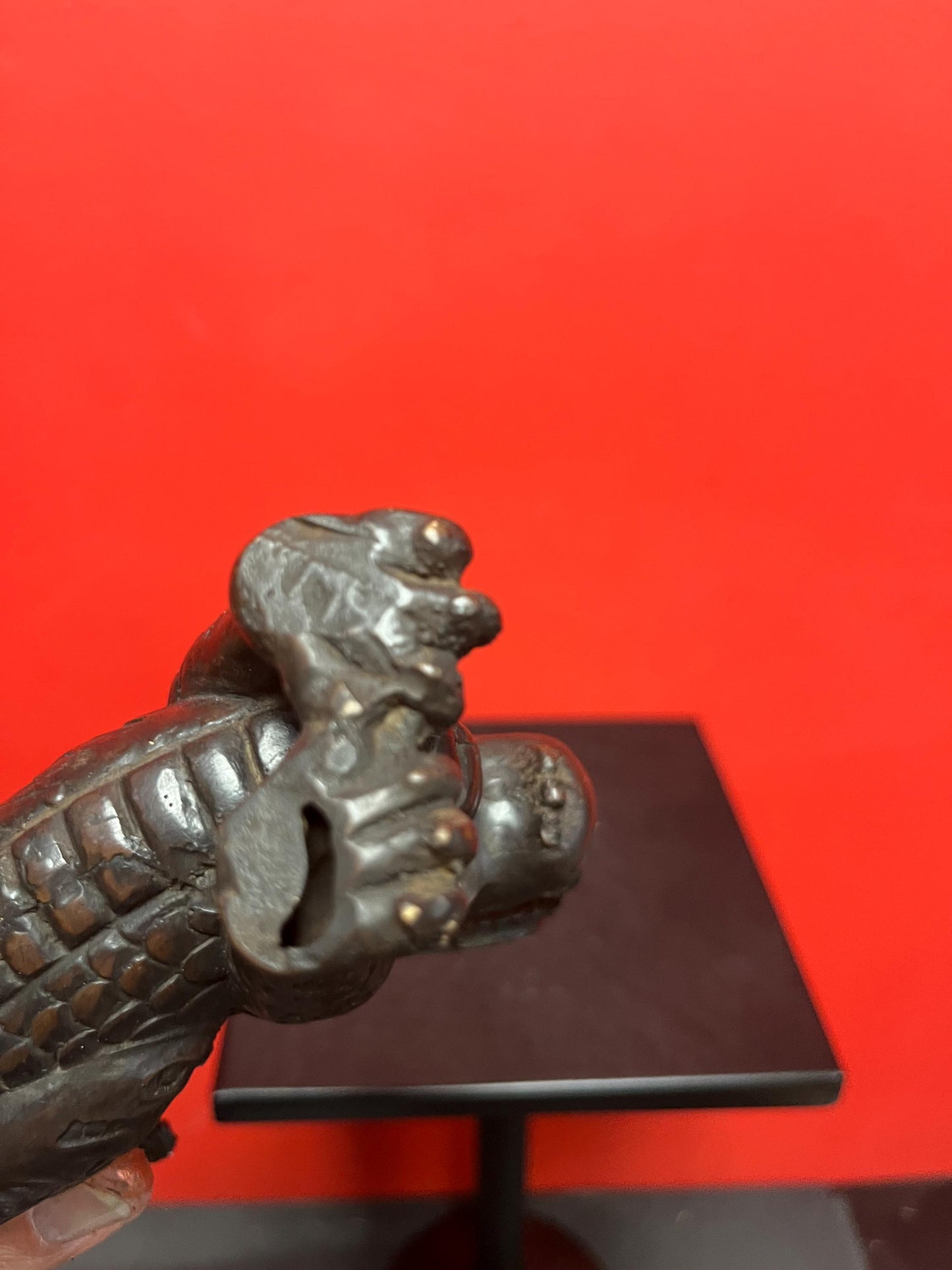 Very cool 5 x 5 high antique Chinese pottery dragon statue with amazing detail