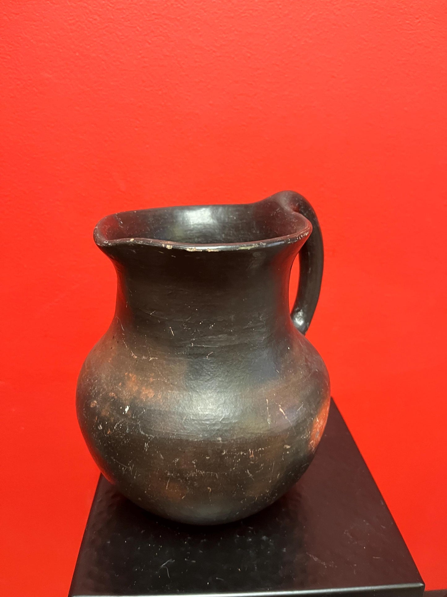 Spectacular 7 x 6 wide Colombian Clay water ewer   all signs point to  pre-Colombian but no certification  fab patina  great price