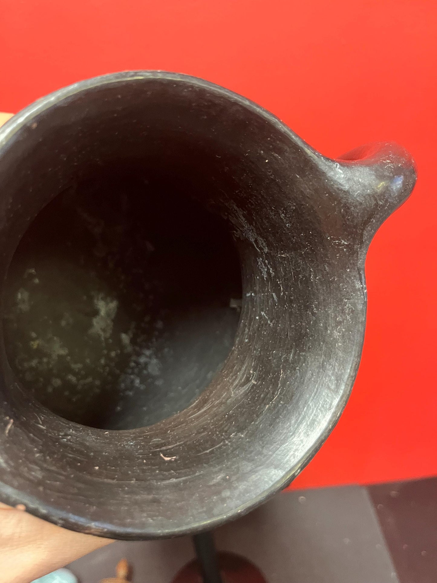 Spectacular 7 x 6 wide Colombian Clay water ewer   all signs point to  pre-Colombian but no certification  fab patina  great price