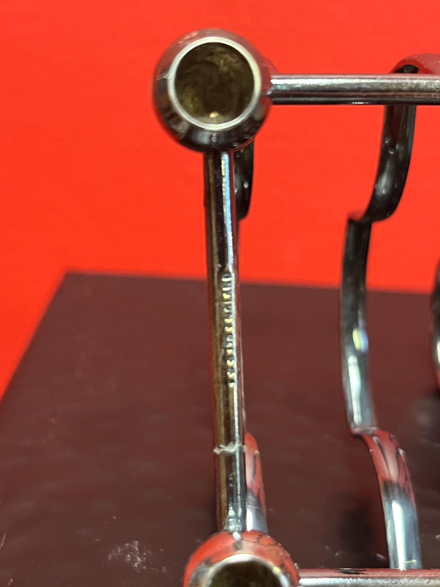 4 x 5 high English silver plated toast or  letter rack  could use polish