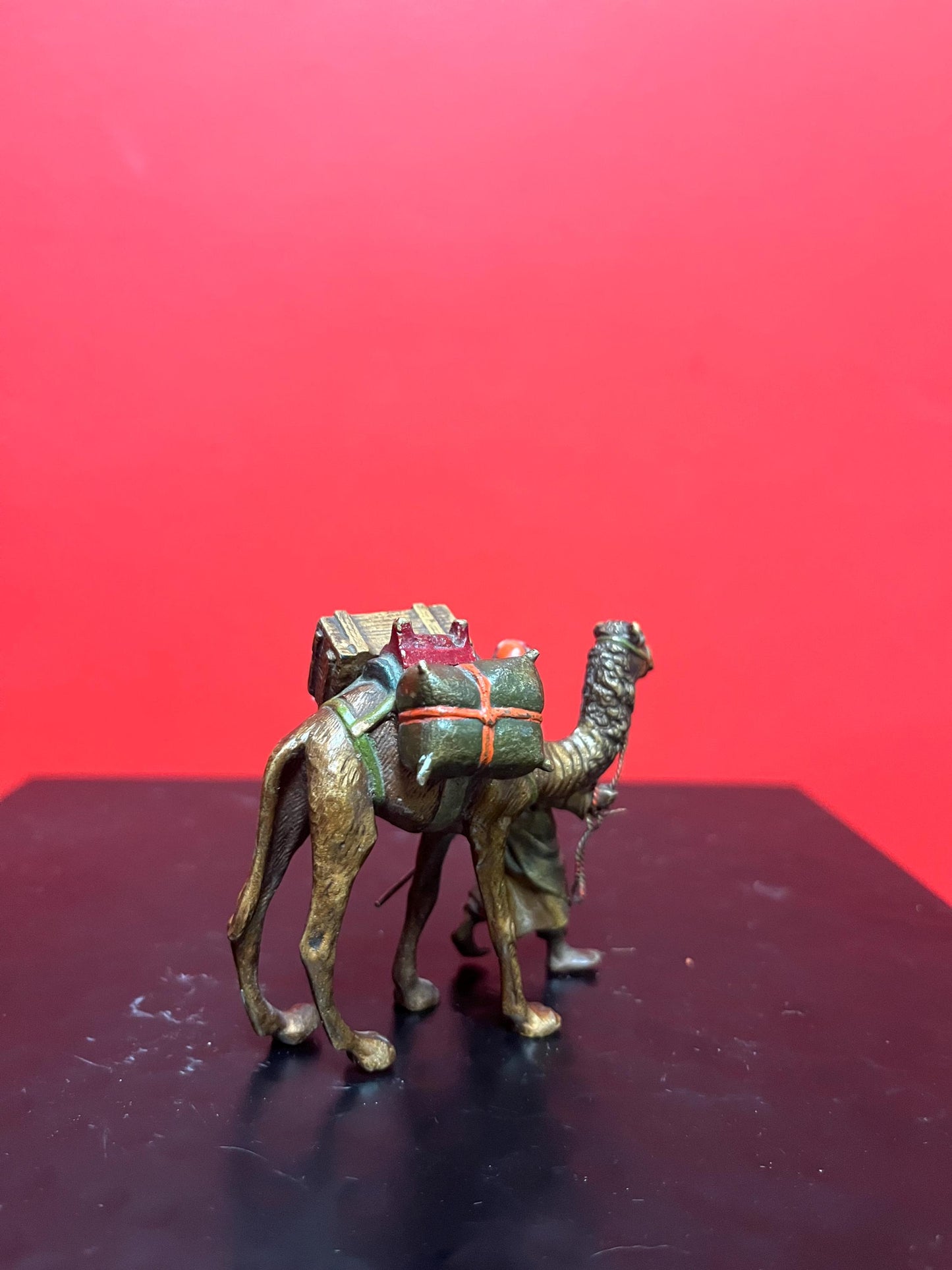 Stunning authentic antique Franz Bergman bronze statue of an Arabic man with camel  wonderful condition and patina - wow