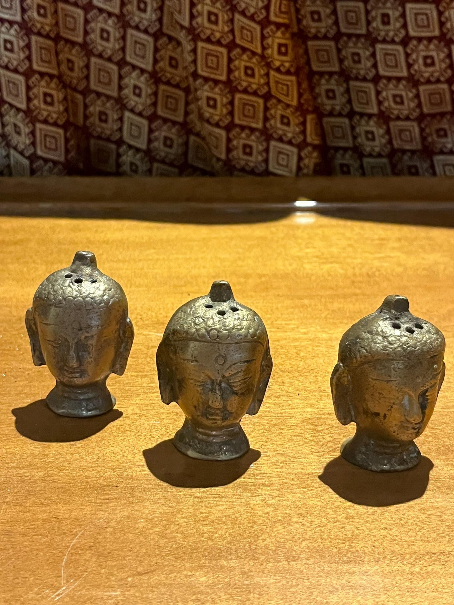 Nice little set of three Asian Buddha   brass beauties and 2 inches high eacj  price for all