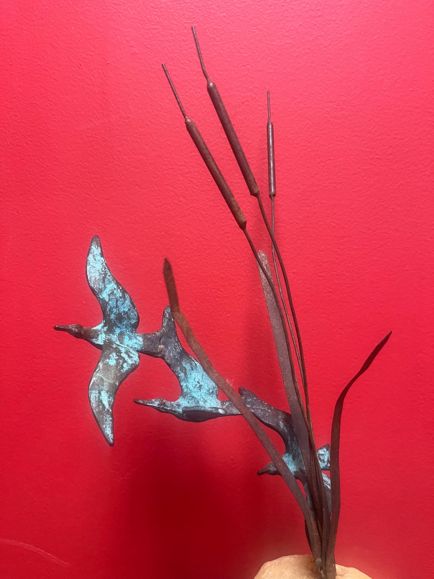 15 inch tall Carl Jere bronze on stone statue  wonderful patina  great patina  good value