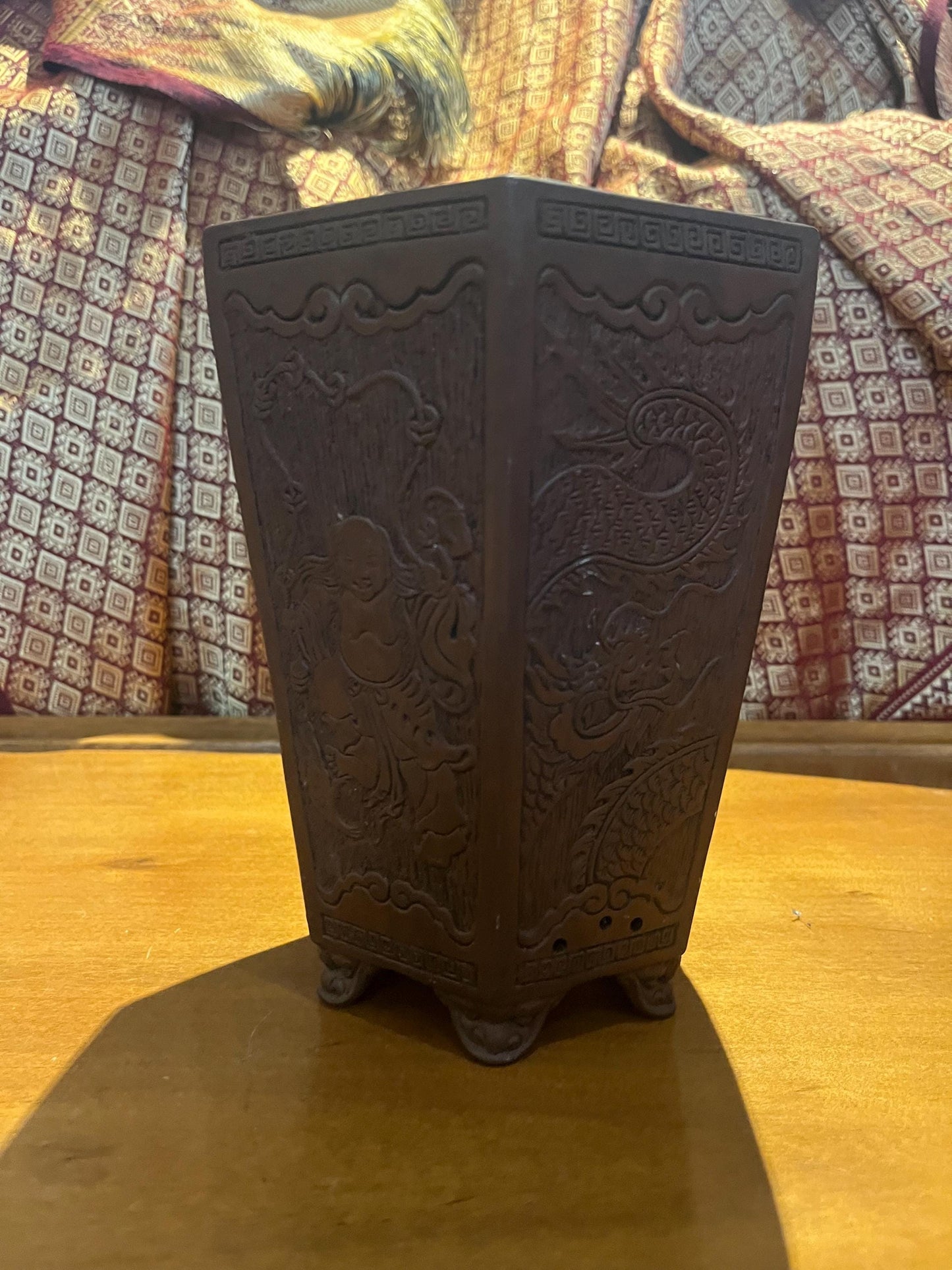 7 inch lovely Chinese purple clay antique Chinese planter  yixing ware  perfect condition