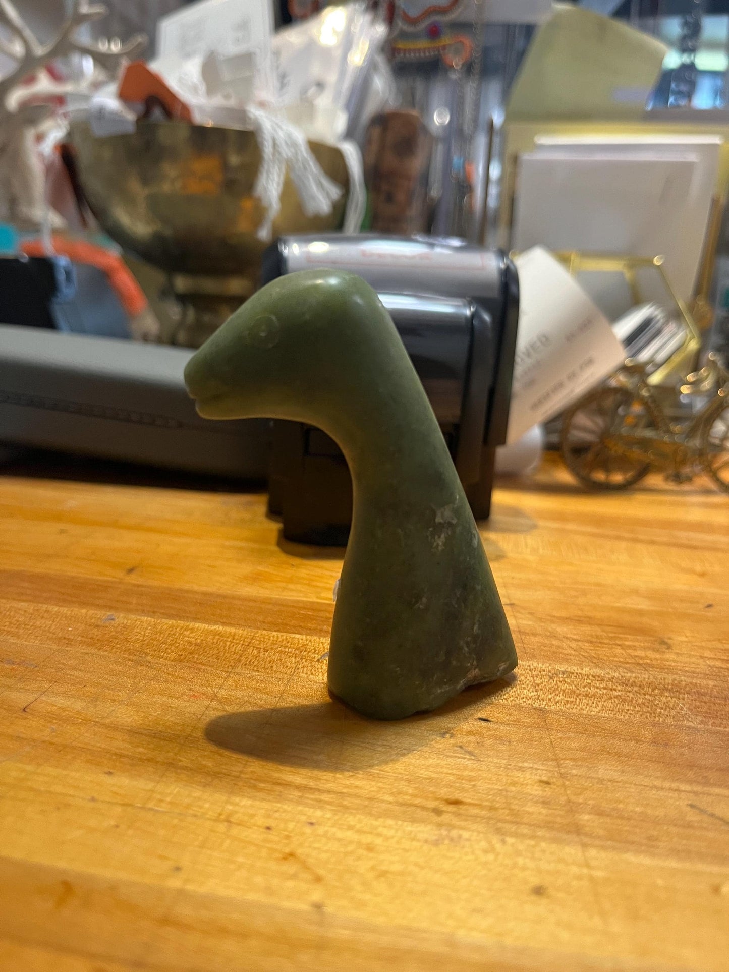 Indigenous Inuit 3 inch high soapstone bird  good condition and stamped  good value