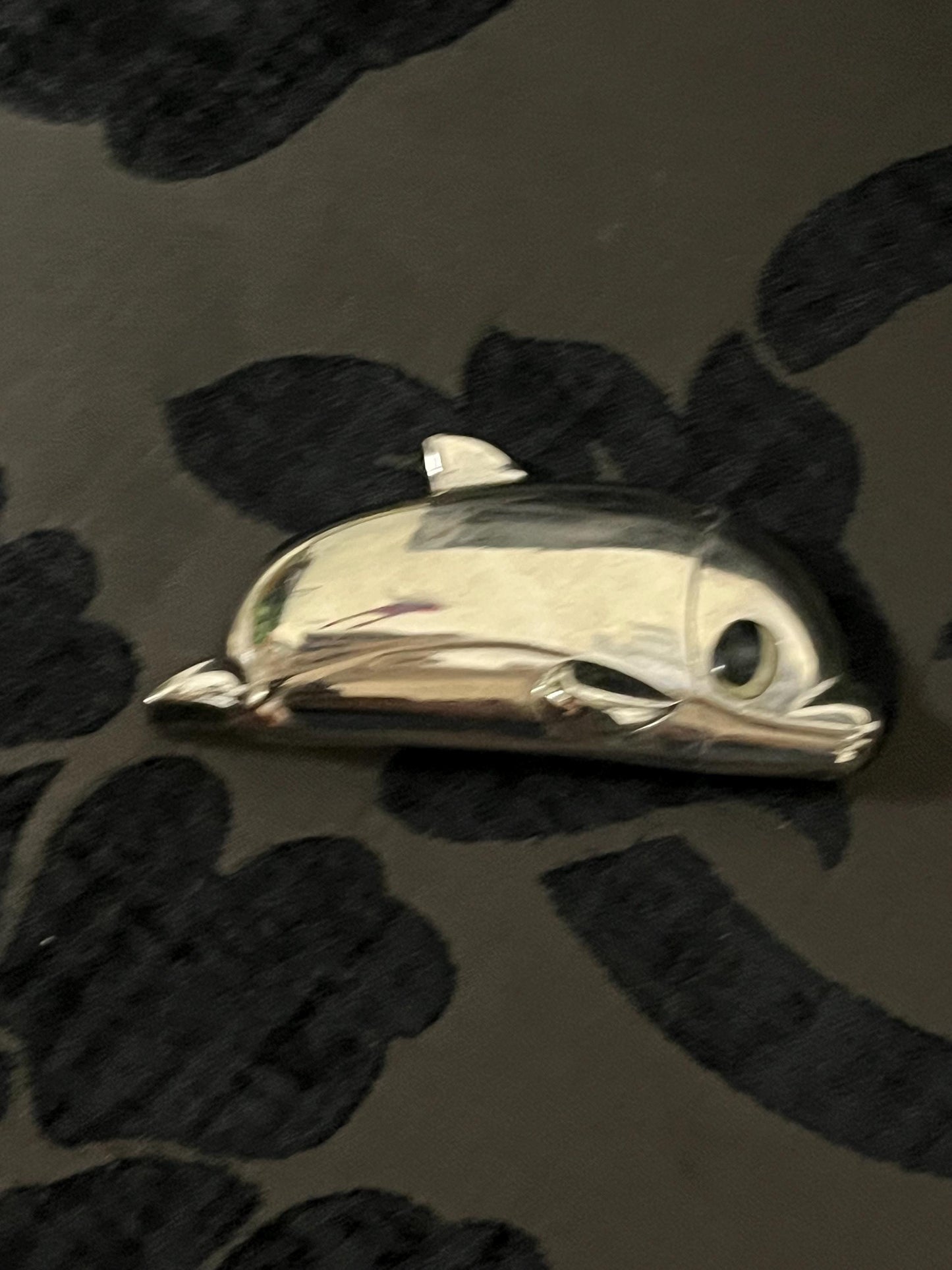 Lovely English 3 inch long chrome dolphin viesta case \match box  unique and great gift