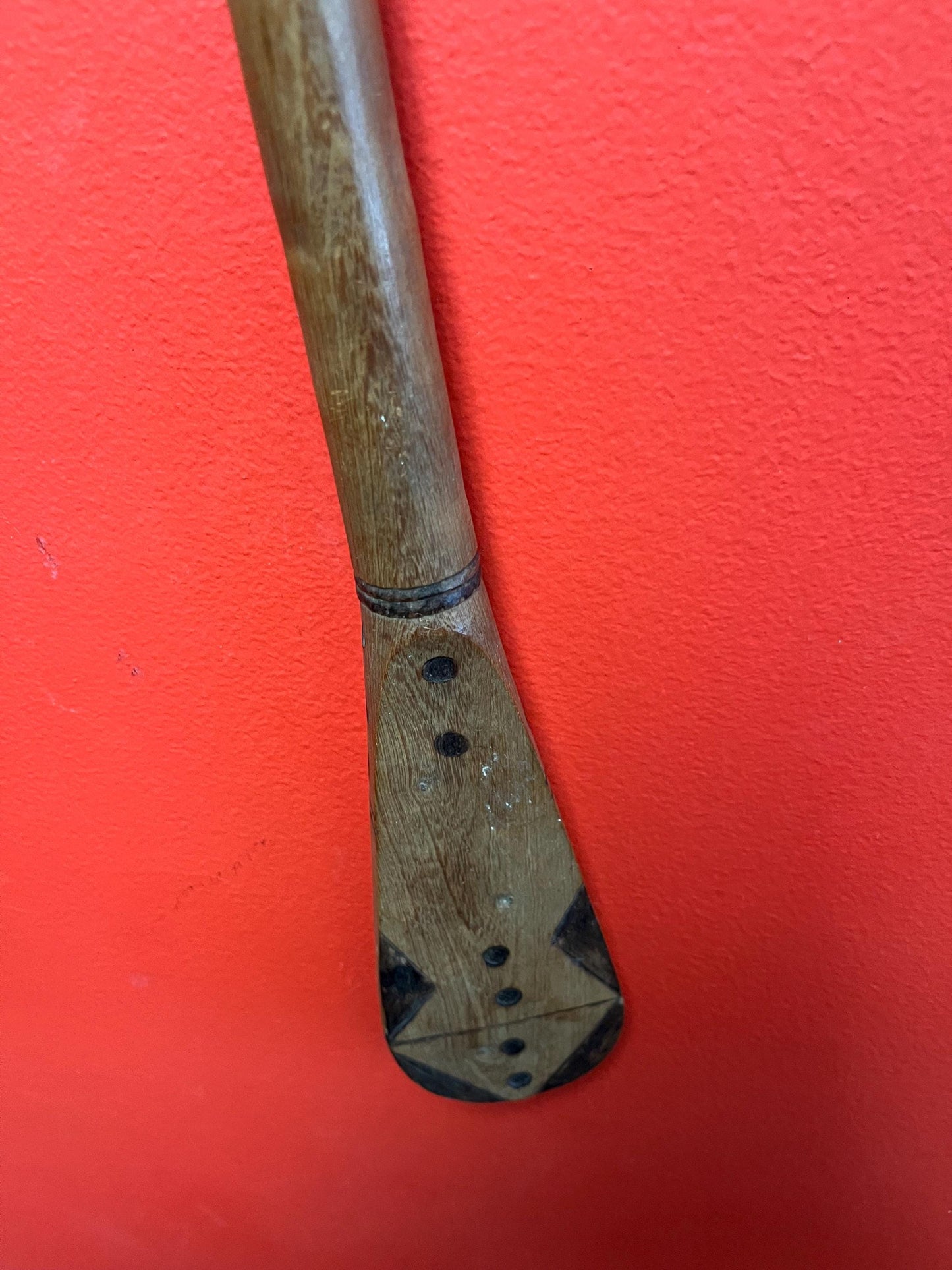 Amazing museum quality late 19th century 18 inch oceanic war club with figural head  great patina