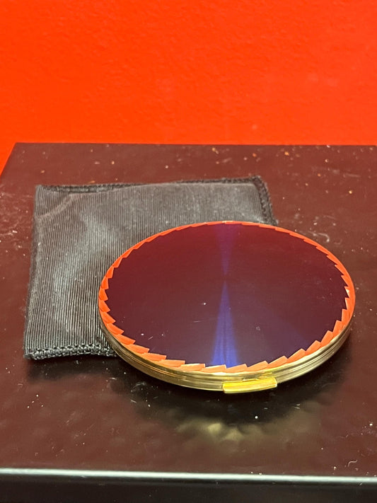 Lovely Unusual like new 3 inch long Stratton compact in original cloth case   good value and condition