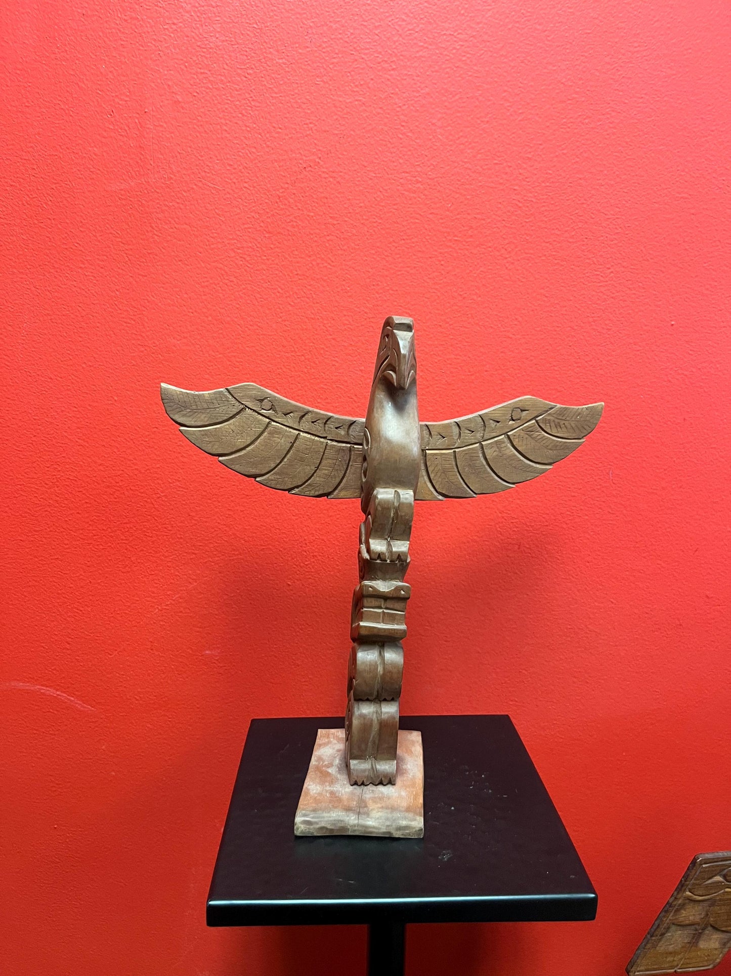 14 x 10 wide indigenous first nations Pacific northwest coast transformation totem pole   cedar beauty - wow