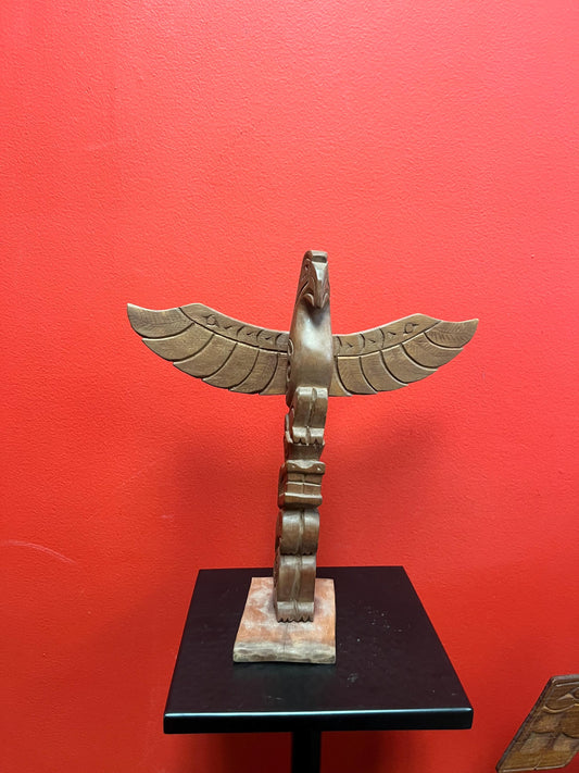 14 x 10 wide indigenous first nations Pacific northwest coast transformation totem pole   cedar beauty - wow