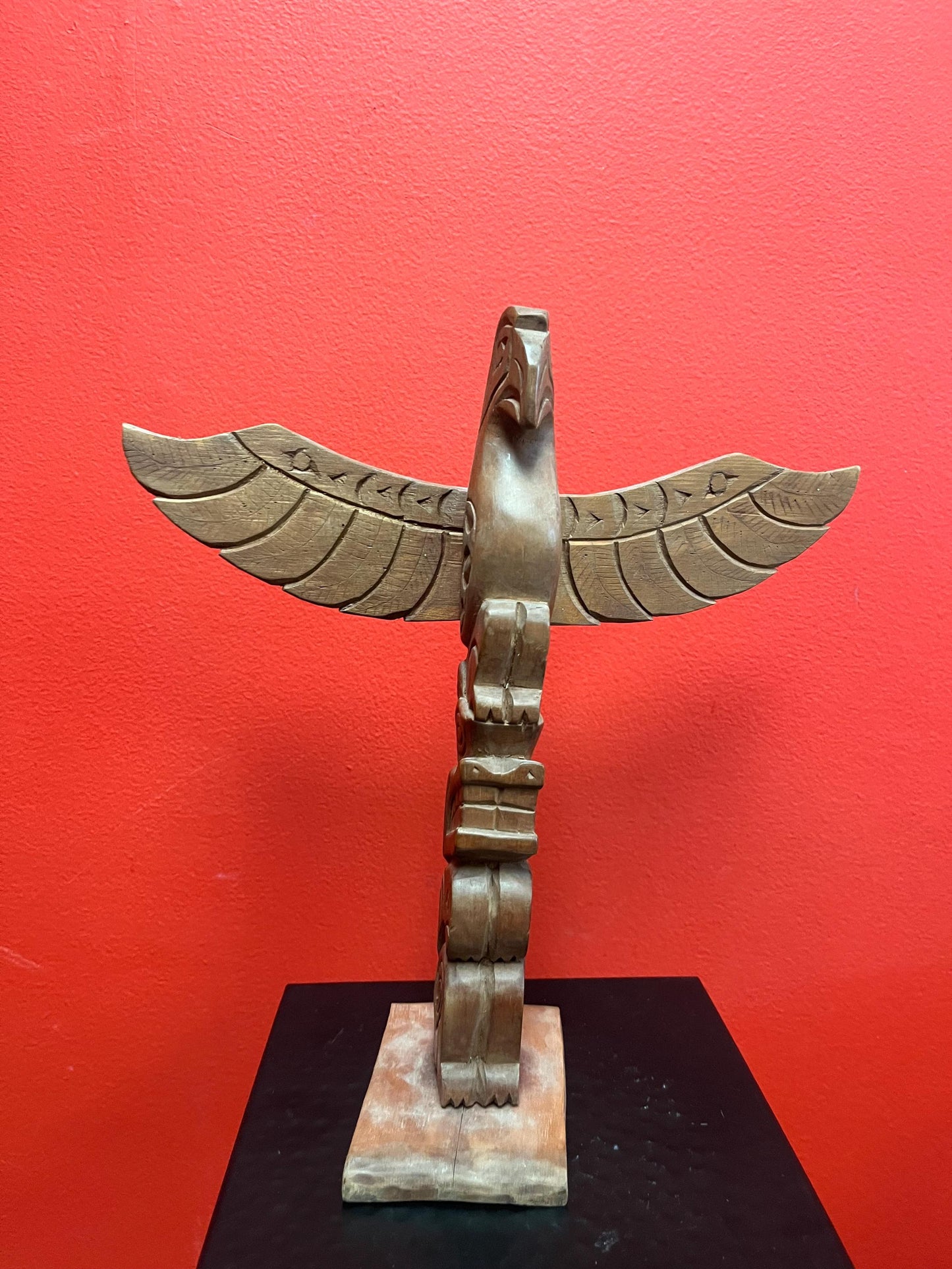 14 x 10 wide indigenous first nations Pacific northwest coast transformation totem pole   cedar beauty - wow