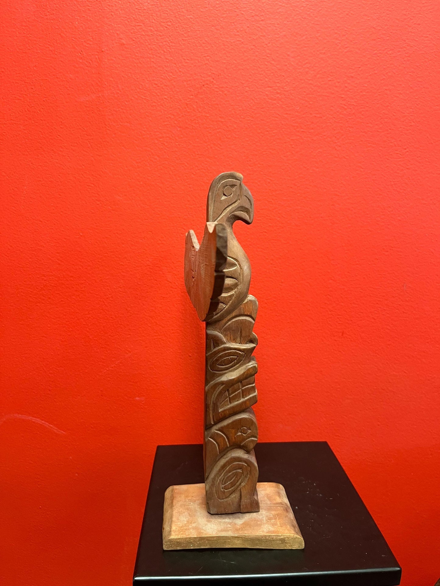 14 x 10 wide indigenous first nations Pacific northwest coast transformation totem pole   cedar beauty - wow