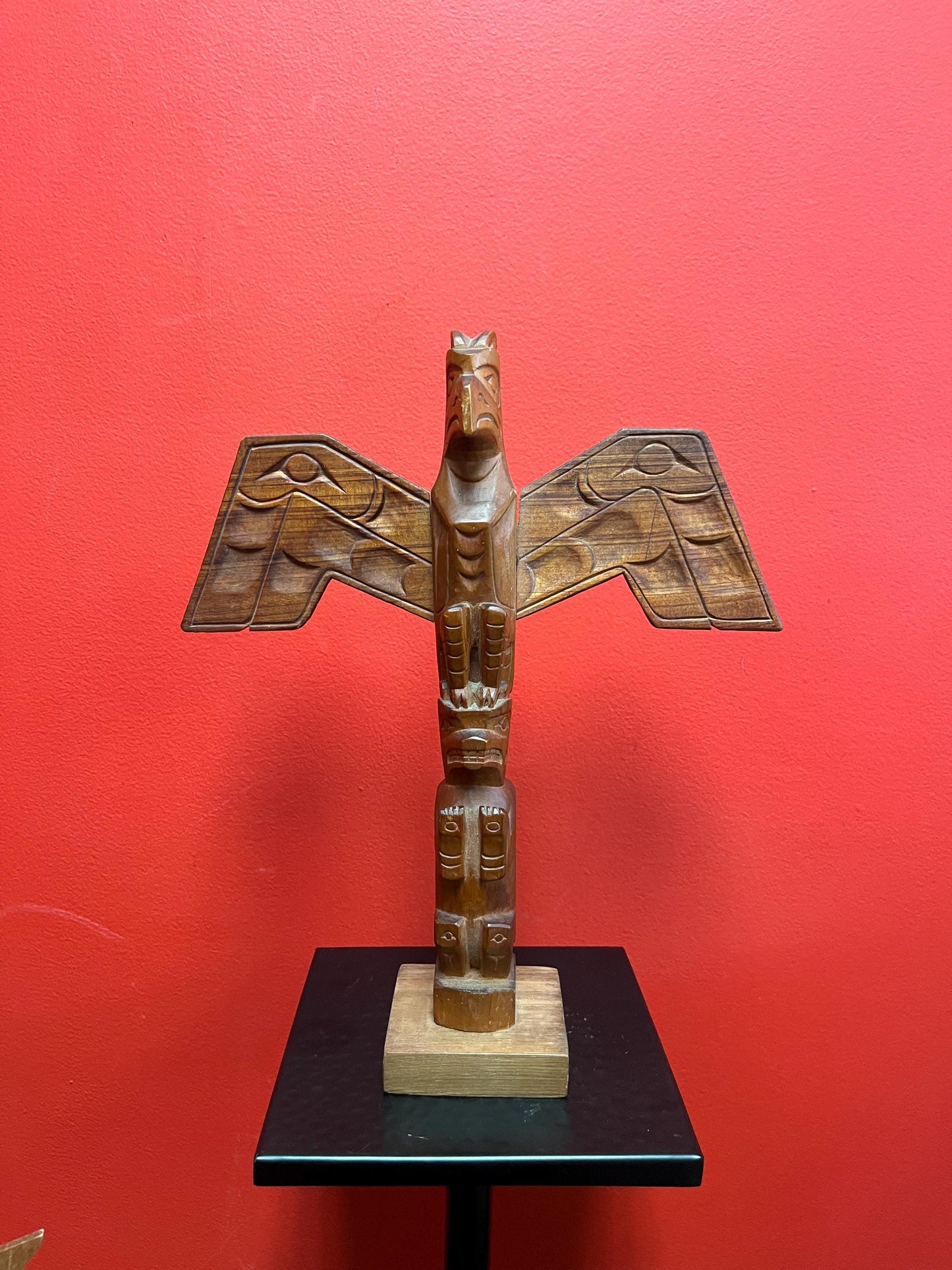 11x 9 inch wide indigenous first nations Pacific northwest coast transformation totem pole   cedar beauty - wow