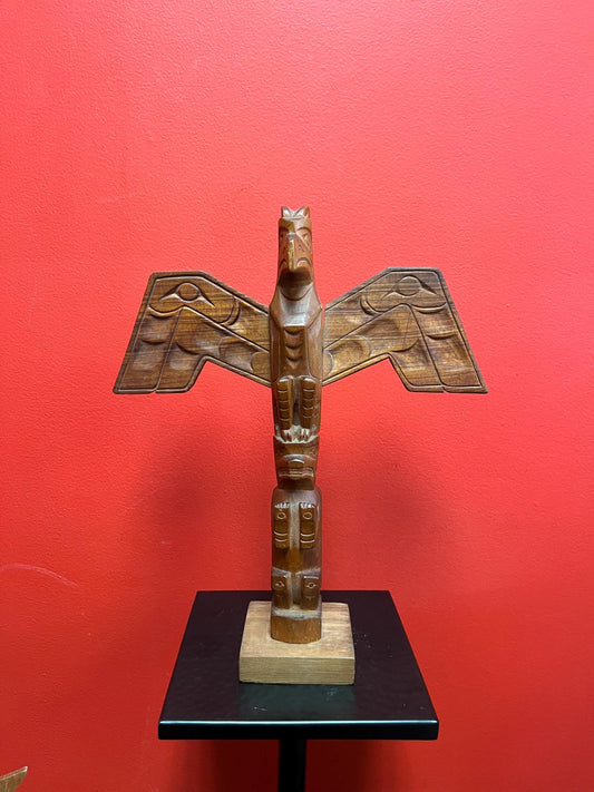 11x 9 inch wide indigenous first nations Pacific northwest coast transformation totem pole   cedar beauty - wow