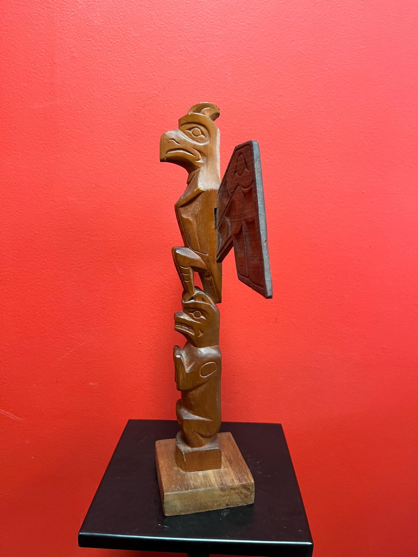 11x 9 inch wide indigenous first nations Pacific northwest coast transformation totem pole   cedar beauty - wow