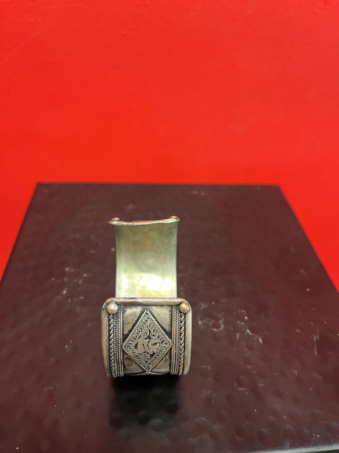 3 inch wide lovely Nepalese silver Cuff  untested  great gift