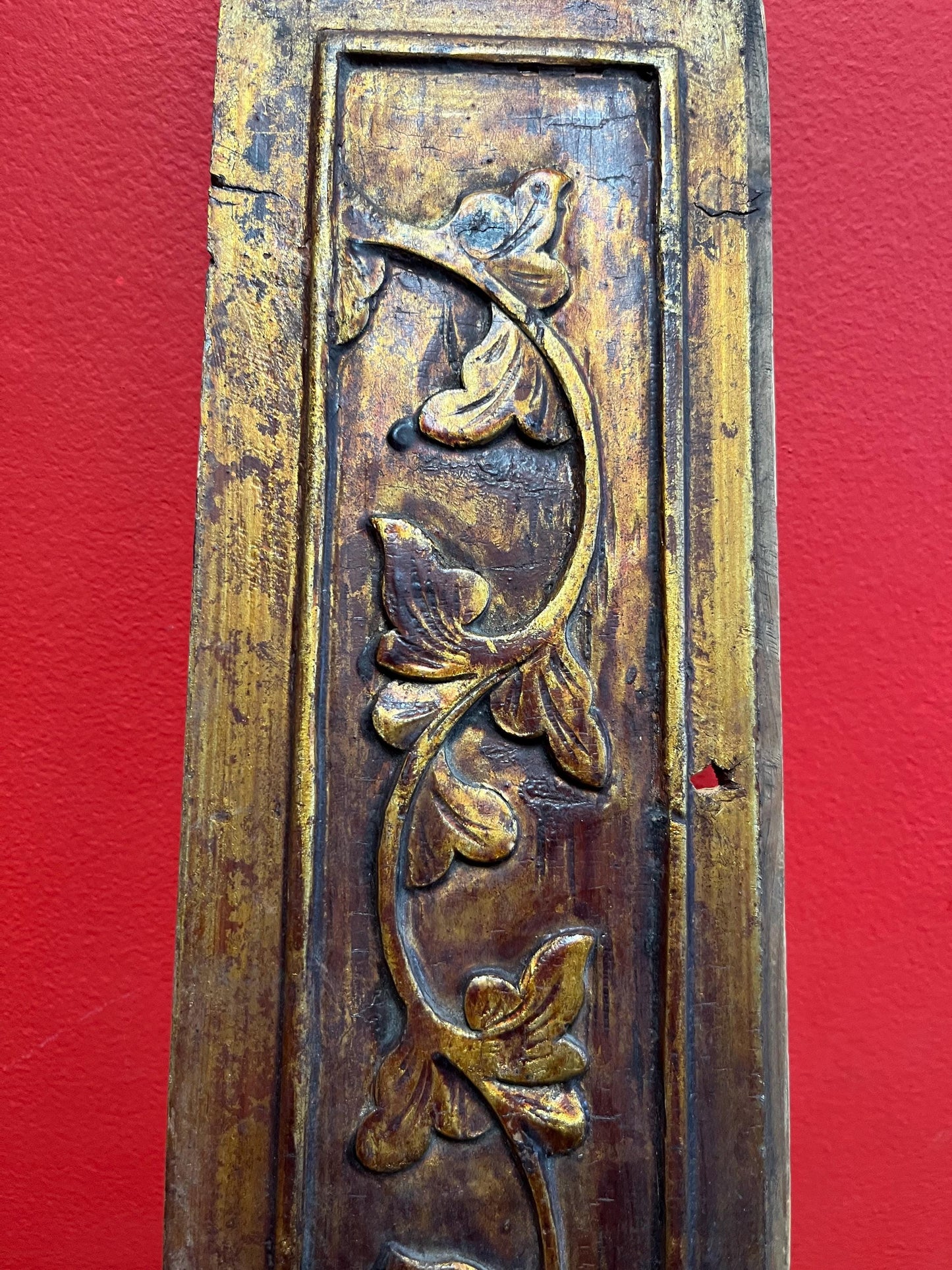 Beautiful antique Chinese 15 x 5 wall plaque  great patina -  ready to hang