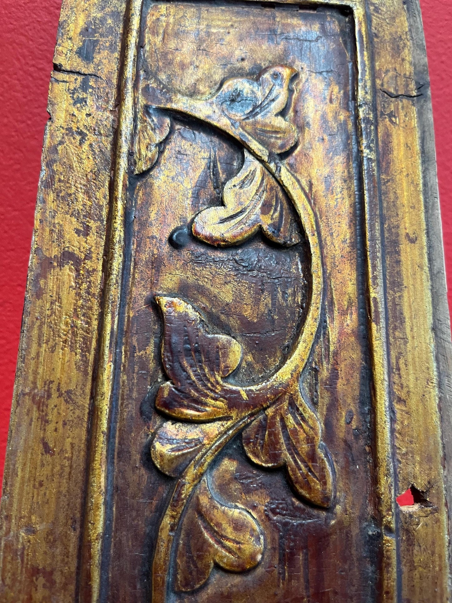 Beautiful antique Chinese 15 x 5 wall plaque  great patina -  ready to hang