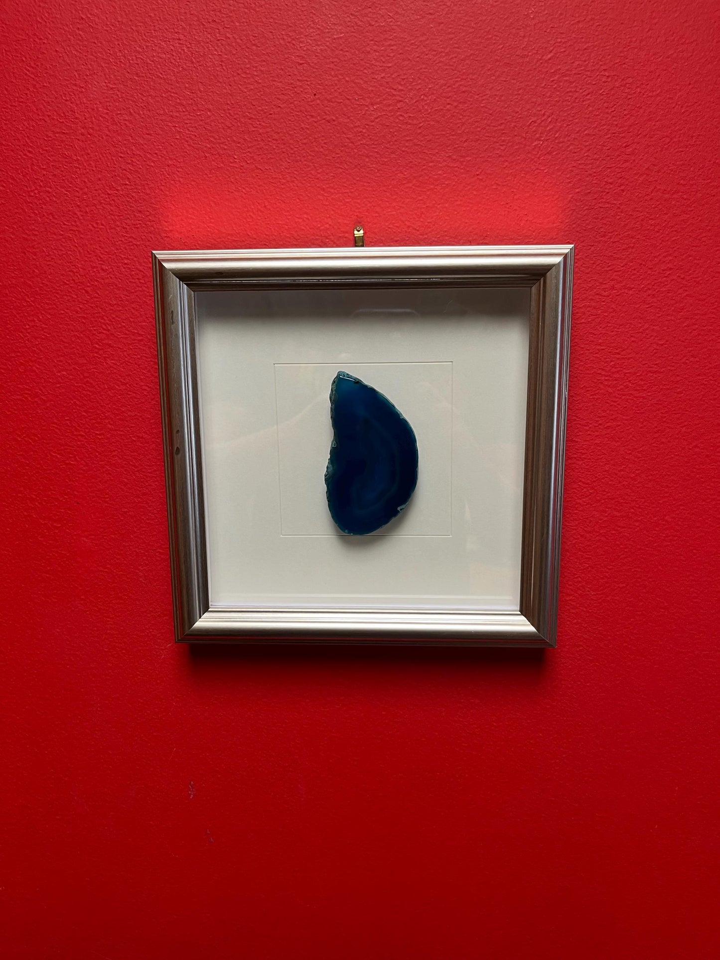 Lovely professionally framed slab of Brazilian agate - total 8 inches and would make great gift  wow