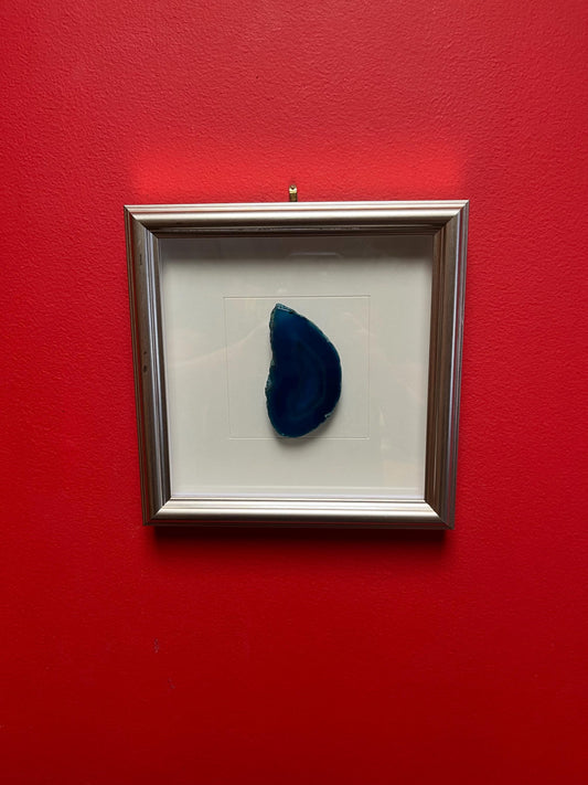 Lovely professionally framed slab of Brazilian agate - total 8 inches and would make great gift  wow