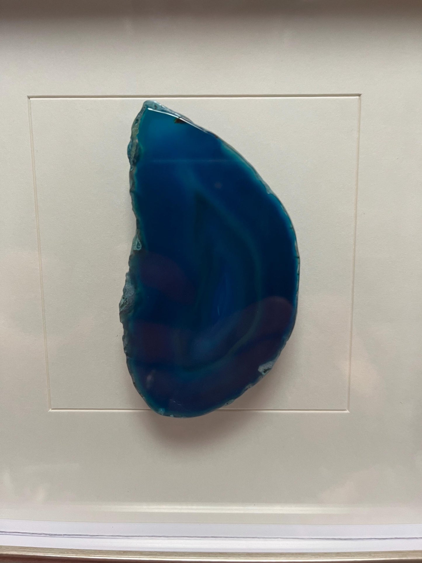 Lovely professionally framed slab of Brazilian agate - total 8 inches and would make great gift  wow